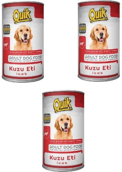 Quik Kuzu Etli Yetişkin Köpek Konservesi 415GR 3 Adet
