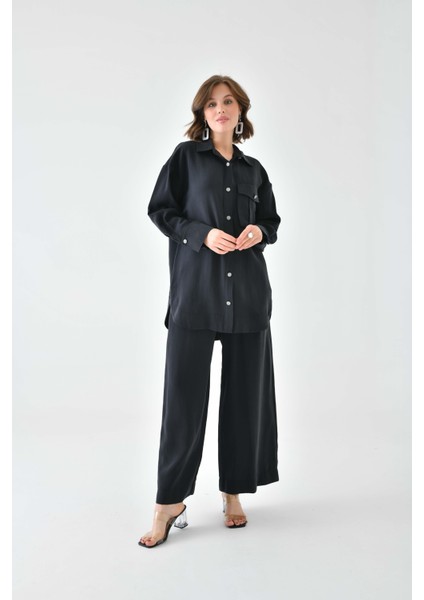 Kadın Modal Cepli Takım Siyah 30717