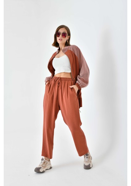 Kadın File Detaylı Takım Kiremit 30709