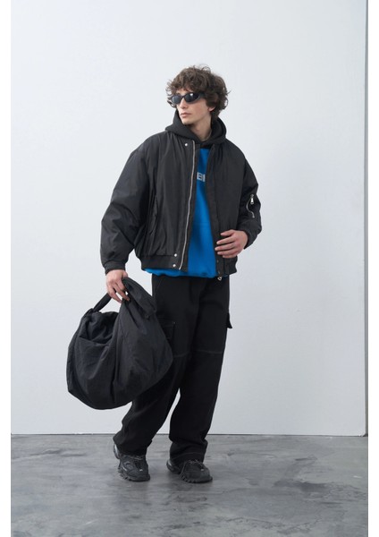 Siyah Oversize Bumber Ceket