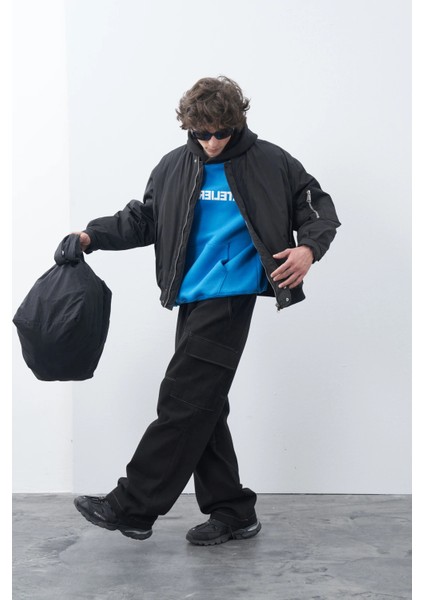 Siyah Oversize Bumber Ceket