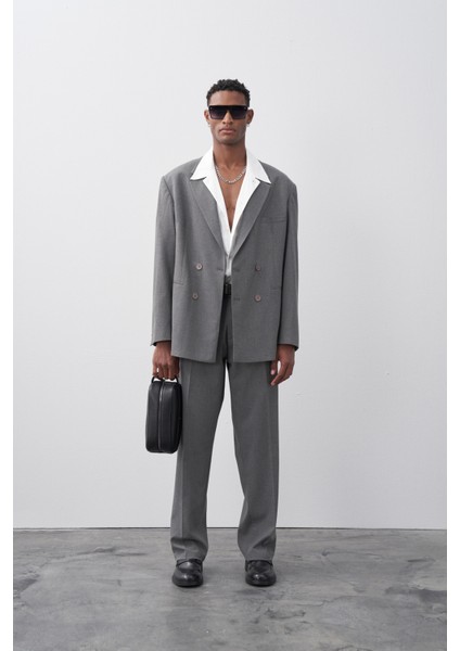 Antrasit Rahat Kalıp Kruvaze Takım Elbise