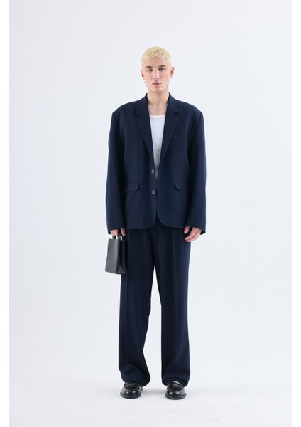 Lacivert Klasik Oversize Takım Elbise