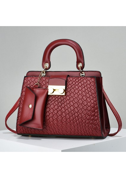 Çift Cebiyle Kaplı El Çantası Kadınların Çantası Yüksek Sonu ve S Üslenmiş Halka Çantası. (Yurt Dışından)