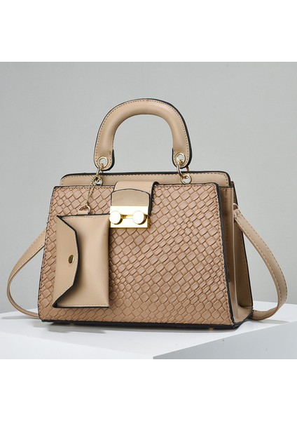 Çift Cebiyle Kaplı El Çantası Kadınların Çantası Yüksek Sonu ve S Üslenmiş Halka Çantası. (Yurt Dışından)