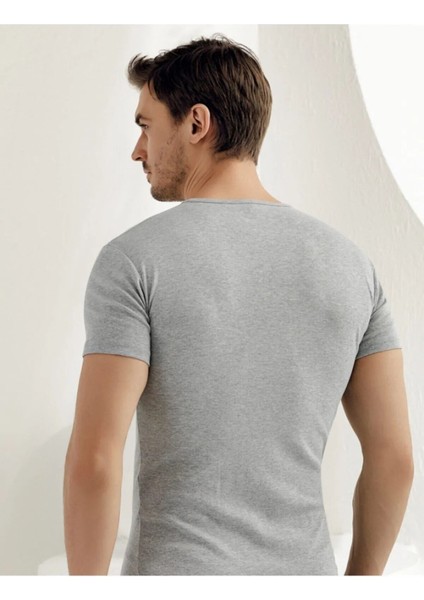 508 Erkek Ribana Bisiklet Yaka Kısa Kollu Atlet-Gri fiyatları