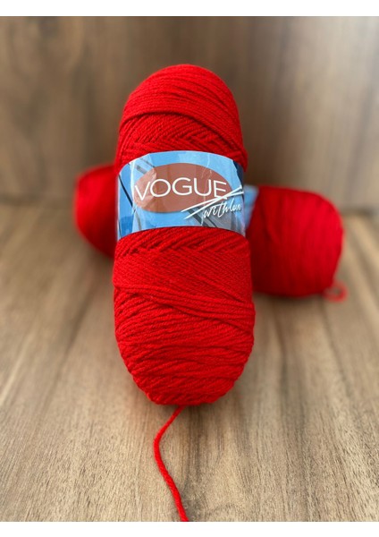 400GR Vogue El Örgü Ipi - Kırmızı