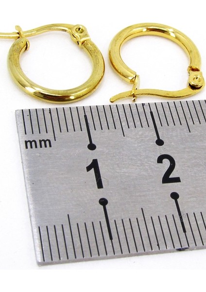 11MM Kadın Halka Çelik Küpe Çifti Italyan Kilitli MSE22 indirimleri