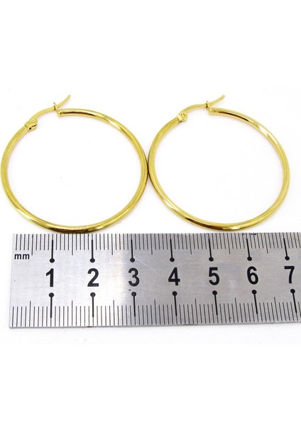36MM Kadın Halka Çelik Küpe Çifti Italyan Kilitli MSE27 fırsatları