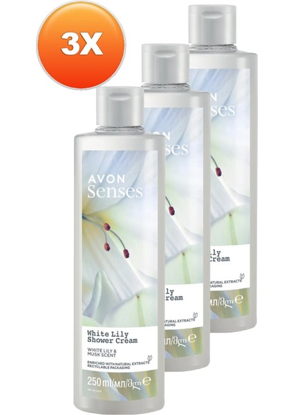Senses White Lily beyaz Zambak Kokulu Duş Jeli 250 Ml. Üçlü Set fiyatları