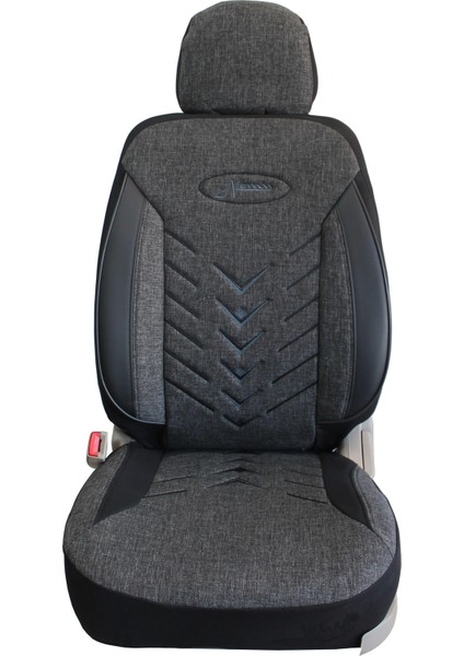 Fiat Fiorino Combi Mix Uyumlu Keten Oto Koltuk Kılıfı - Füme-Siyah