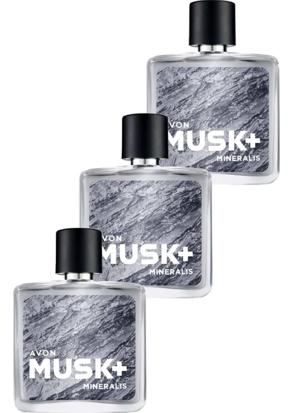 Musk+ Mineralis Erkek Parfüm Edt 75 Ml. Üçlü Set