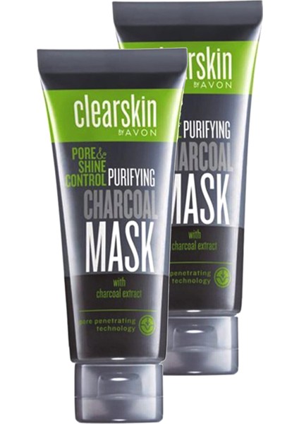 Clearskin Pore Shine Kömür Maske 75 Ml. Ikili Set