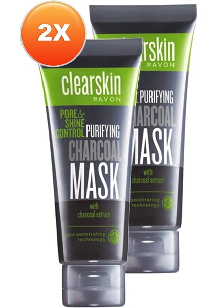 Clearskin Pore Shine Kömür Maske 75 Ml. Ikili Set