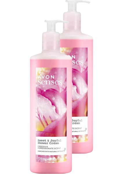 Senses Sweat & Joyful Frezya ve Nar Kokulu Krem Duş Jeli 720 ml İkili Set