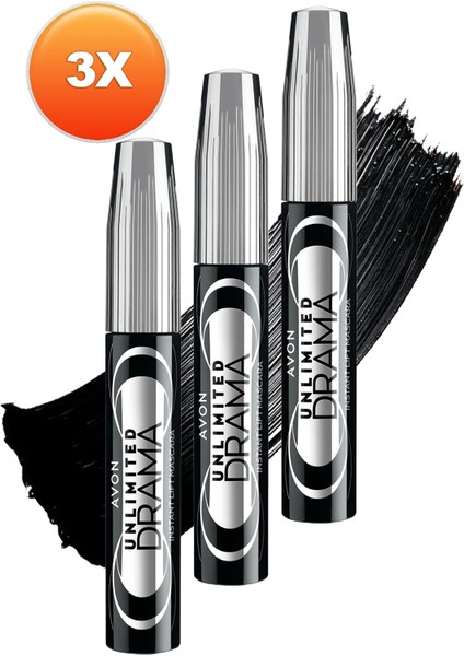 Unlimited Drama Instant Lift Maskara Blackest Black 10 Ml. Üçlü Set