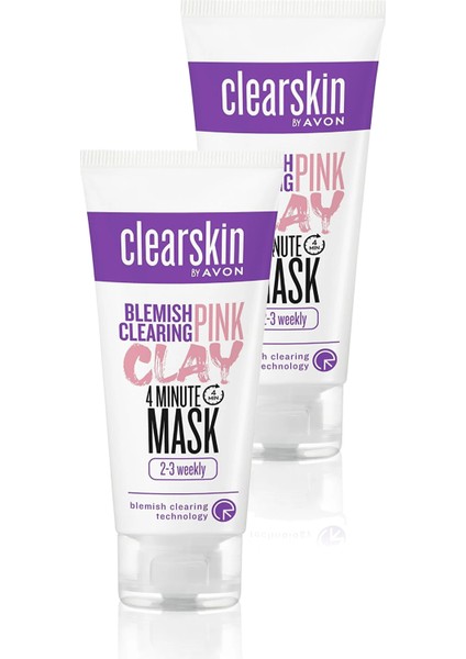 Clearskin Blemish Clearing Leke Karşıtı Pembe Kil Yüz Maskesi İkili Set 75 ml