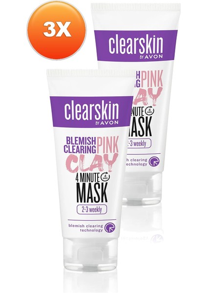 Clearskin Blemish Clearing Leke Karşıtı Pembe Kil Yüz Maskesi İkili Set 75 ml