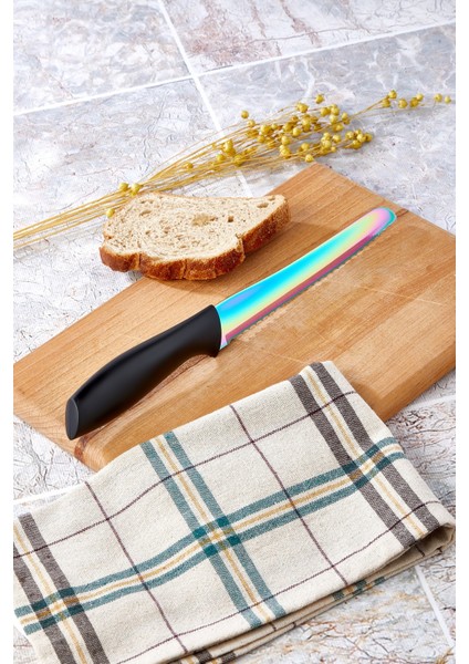 Lüx Bread Knife 34 cm Titanyum Çelik Ekmek Bıçağı