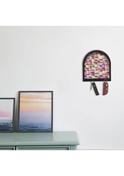 Dekoratif Rengarenk Kat Kat Evler Boyutlu Anahtar Askısı Anahtarlık Dekor indirimleri