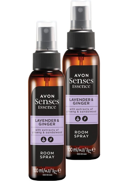 Senses Essence Lavender & Ginger Lavanta ve Zencefil Kokulu Oda Spreyi 100 Ml. Ikili Set