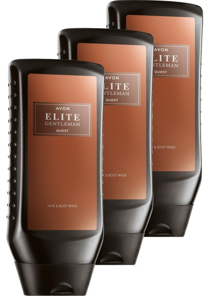 Elite Gentleman Quest Parfüm Kokulu Saç ve Vücut Şampuanı 250 ml Üçlü Set