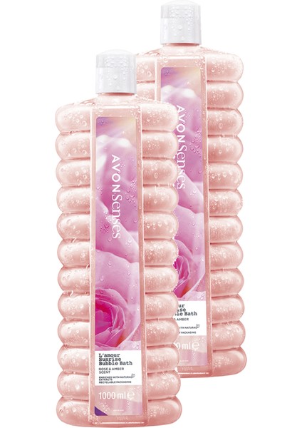 L'amour Sunrise Gül ve Kehribar Kokulu Banyo Köpüğü 1 lt İkili Set