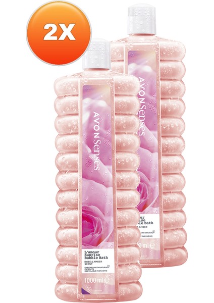 L'amour Sunrise Gül ve Kehribar Kokulu Banyo Köpüğü 1 lt İkili Set fiyatları