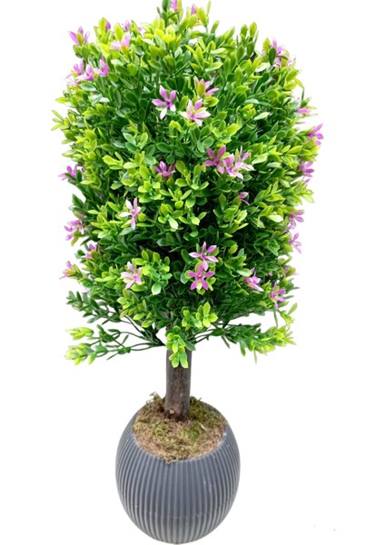 Bonsai Ağacı Hediyelik Mineli Bodur Yapay Ağaç Antrasit Siyah Saksıda