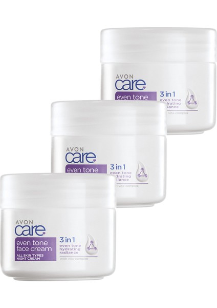 Care 3 In 1 Even Tone Vita Complex Gece Yüz Kremi 100 Ml. Üçlü Set