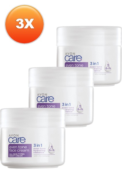 Care 3 In 1 Even Tone Vita Complex Gece Yüz Kremi 100 Ml. Üçlü Set