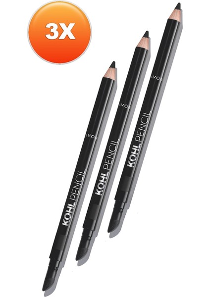 Kohl Sünger Uçlu Suya Dayanıklı Göz Kalemi True Black Üçlü Set fiyatları