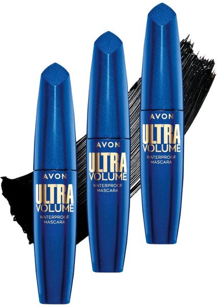 Ultra Volume Suya Dayanıklı Maskara Blackest Black Üçlü Set