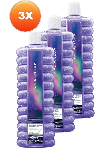 Senses Dancing Skies Menekşe ve Ahududu Kokulu Banyo Köpüğü 1 Lt. Üçlü Set fiyatları