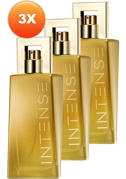Attraction Intense Kadın Parfüm Edp 50 Ml. Üçlü Set fiyatları
