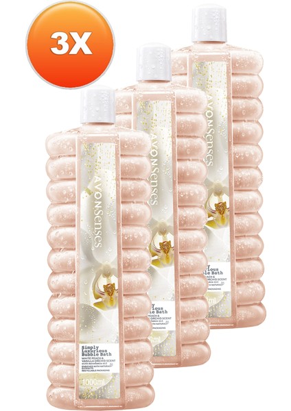 Simply Luxurious Beyaz Şeftali ve Vanilya Orkide Kokulu Banyo Köpüğü 1 Lt. Üçlü Set fiyatları