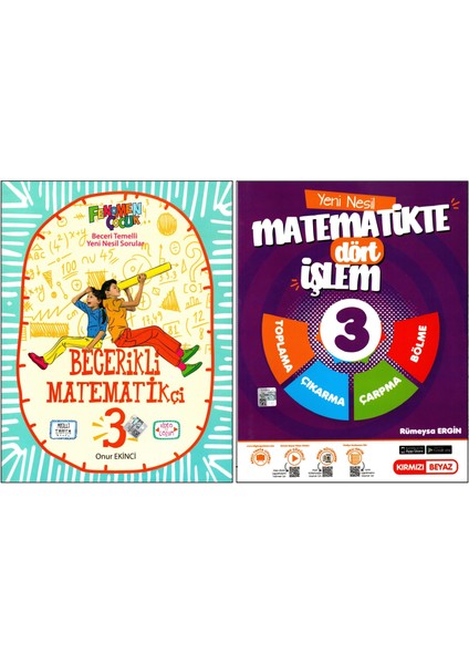 3. Sınıf Matematik Beceri Temelli Soru Bankası - Kırmızı Beyaz Yayınlar Matematikte Dört İşlem 2 Kitap