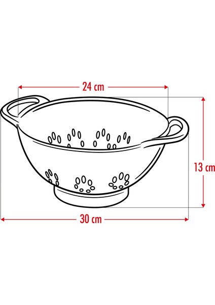 Akrilik Siyah Makarna Süzgeçi & Sebze Meyve Süzgeçi