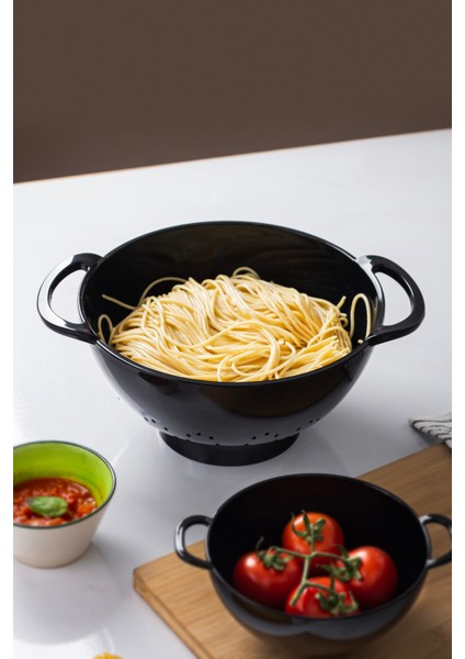 Akrilik Siyah Makarna Süzgeçi & Sebze Meyve Süzgeçi modelleri