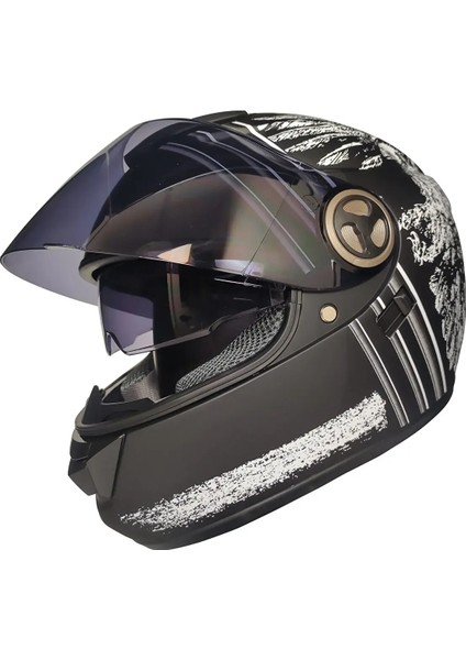 FR-913 Fullface Güneş Vizörlü ve Renkli Camlı Kask