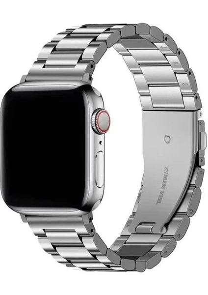 Apple Watch Seri 2/3/4/5/6/7/8/9/se 38 40 41MM Paslanmaz Çelik Klipsli Ayarlanır Pim Metal Kordon