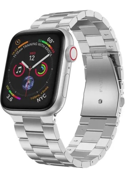 Apple Watch Seri 2/3/4/5/6/7/8/9/se 38 40 41MM Paslanmaz Çelik Klipsli Ayarlanır Pim Metal Kordon