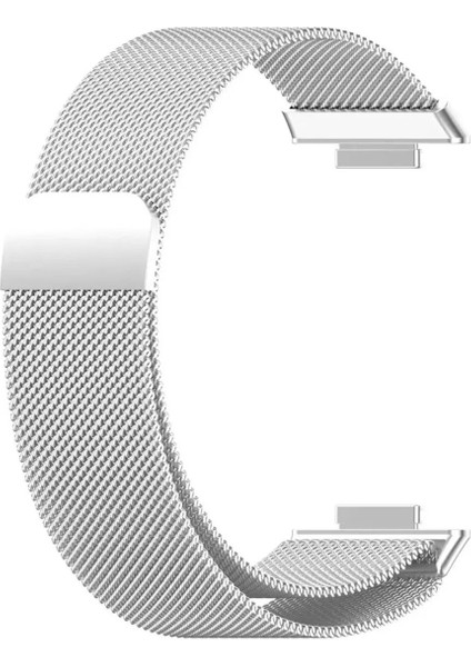 Huawei Watch Fit 2 Uyumlu Hasır Metal Örgü Işlemeli Mıknatıslı Kordon Kayış