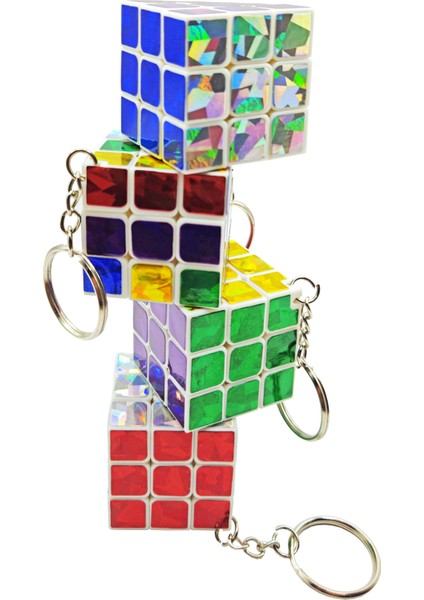 Metalik Zeka Küpü Mini Anahtarlık (Sabır Küpü) 3,5x3,5 cm Anahtarlık - 1 Adet