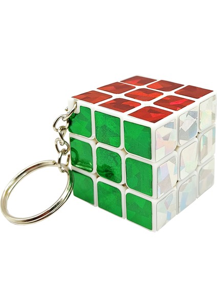 Metalik Zeka Küpü Mini Anahtarlık (Sabır Küpü) 3,5x3,5 cm Anahtarlık - 1 Adet