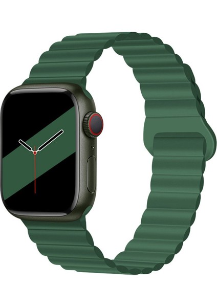 Apple Watch 42-44-45-49MM Uyumlu Mıknatıslı Magnetik Kordon Spor Silikon Kayış