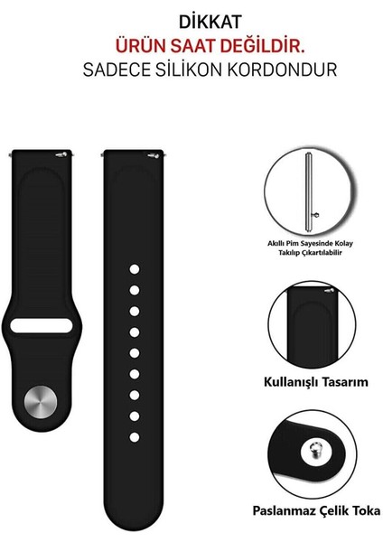 Huawei Watch Gt/ Gt2/ Gt4/ Gt3/ GT2E/ Gt2 Pro/ Gt3 Pro- Haylou LS05 Uyumlu Silikon Klasik Kordon