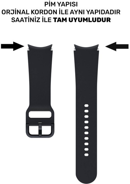 Samsung Galaxy Watch 4 5 Pro 6 40 42 43 44 45 46 47 mm Uyumlu Kavisli Tasarım Silikon Kordon fiyatları