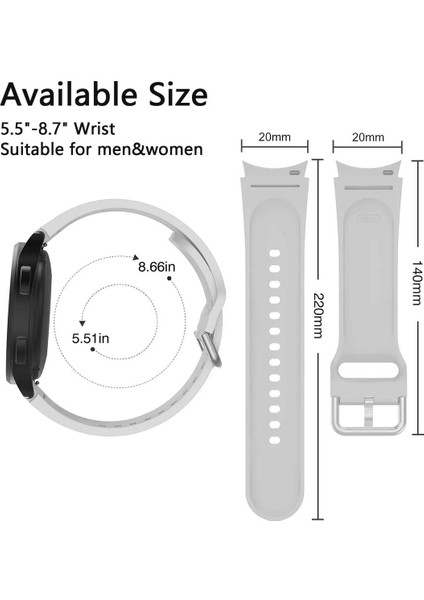 Samsung Galaxy Watch 4 5 Pro 6 40 42 43 44 45 46 47 mm Uyumlu Kavisli Tasarım Silikon Kordon indirimleri