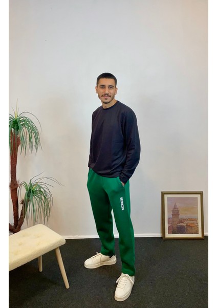 Erkek Içi Polarlı 3 Iplik Kalın Brooklyn Baskılı Eşofman Altı SPR24EA70 fırsatları